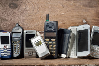 Old cell phones to be recycled.