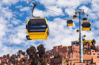 Cable cars in La Paz, Bolivia.