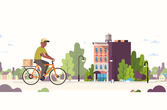 Cardboard bike illustration.