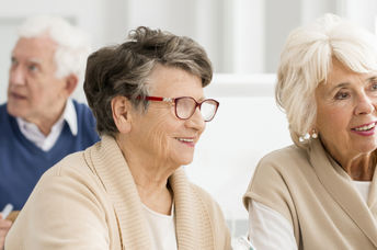 Seniors engaged in learning.