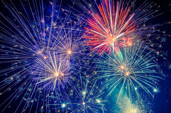 Fireworks in the sky.