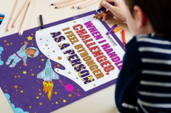 coloring positive affirmations can help boost kid's self esteem.