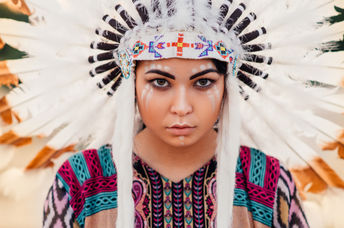 Face of Cherokee woman.