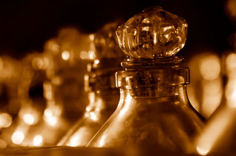 Close up of bottles.