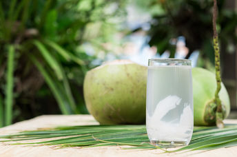 Hydrating coconut water.
