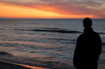 Watching the sunset.