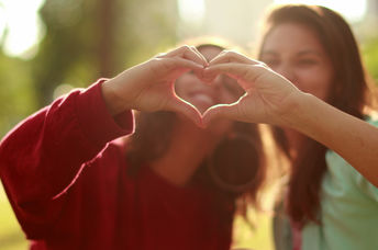 Heart shape with hands.