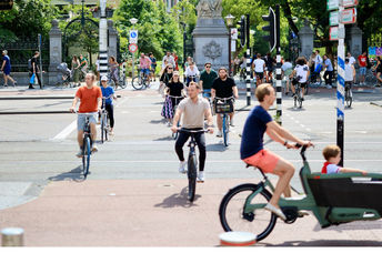 Bicycle riding in Amsterdam.