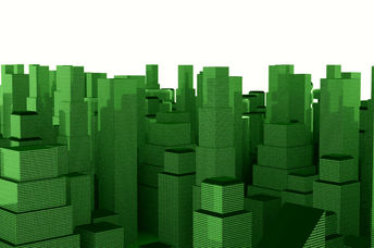 3D of a modern city.