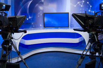 TV news studio.