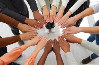 A circle of teamwork.