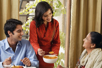 Enjoying traditional Indian food this cold weather season.