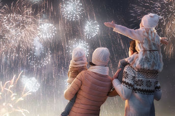 Watching fireworks on New Year’s Eve.