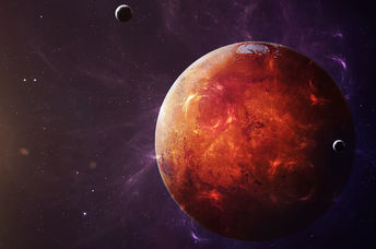 The red planet Mars.