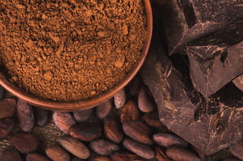 Chocolate and cocoa beans.