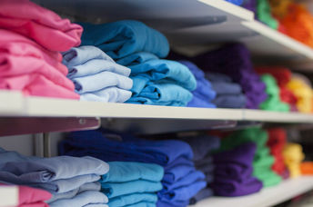 Colorful t-shirts.