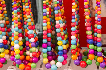 Colorful necklaces.