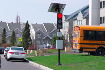 Smart traffic light in a school zone.
