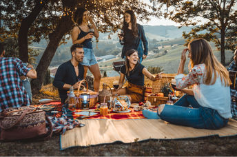 Creating a magical picnic with friends.