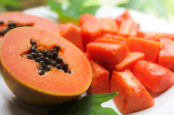 Fresh papaya that is ready to eat.
