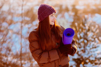 Getting ready for winter yoga.