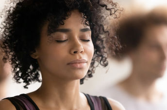 Woman meditating.