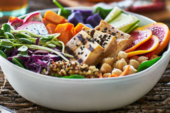 Healthy Buddha bowl meal.