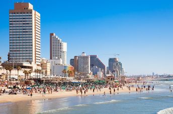A public beach in Tel Aviv.