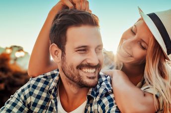 Happy couple in a relationship..