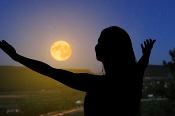 Yoga in the moonlight.