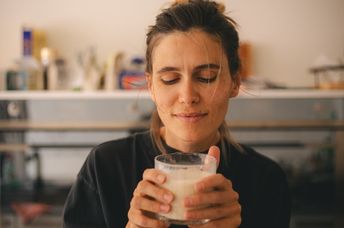 Enjoying a cup of warm milk before bed helps you sleep better.