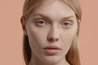 Beautiful young woman with no makeup.