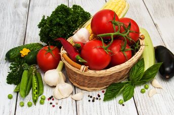 Fresh summer vegetables.