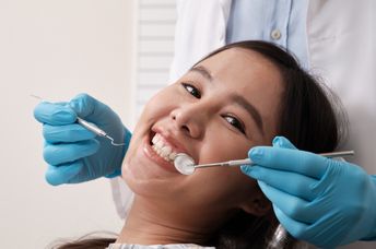 A woman at a dental appointment.