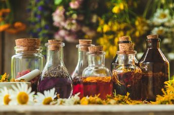 Tinctures of medicinal herbs.