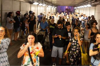 Israelis in a bomb shelter.