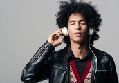 Man listening to music.