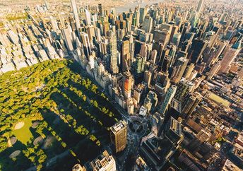 An aerial view of Central Park in New York City, New York