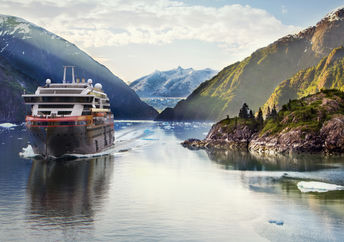 MS Roald Amundsen in Tracy Arm Fjord