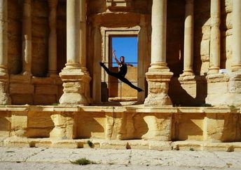 Syrian dancer Ahmad Joudeh dances