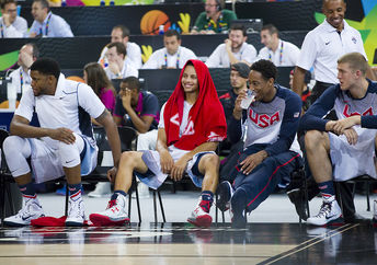 Stephen Curry of USA (middle) at FIBA World Cup basketball match between USA Team and Lithuania, final score 96-68, on September 11, 2014