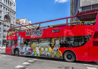A city tour bus in Madrid.