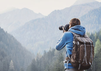 Man traveling with camera
