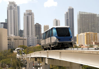 Miami Metro elevated train tracks.