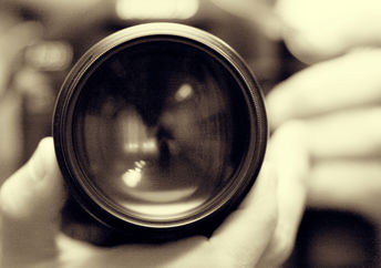 Through the camera's lens.