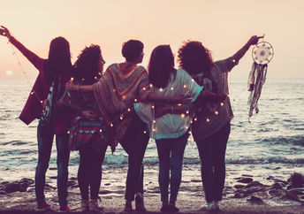 Group of friends on a beach