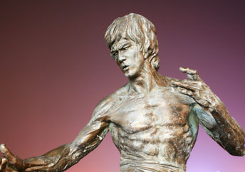 A statue of Bruce Lee.