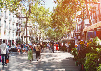 A summer day in Barcelona.
