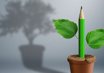 Planted pencil.
