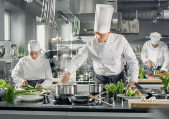 Chefs in a three-star restaurant.